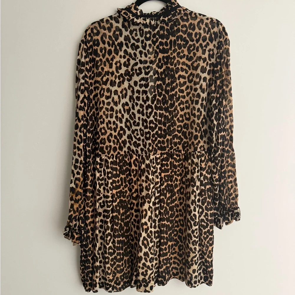 Ganni Animal Print Ruffle dress - Picture 3 of 5